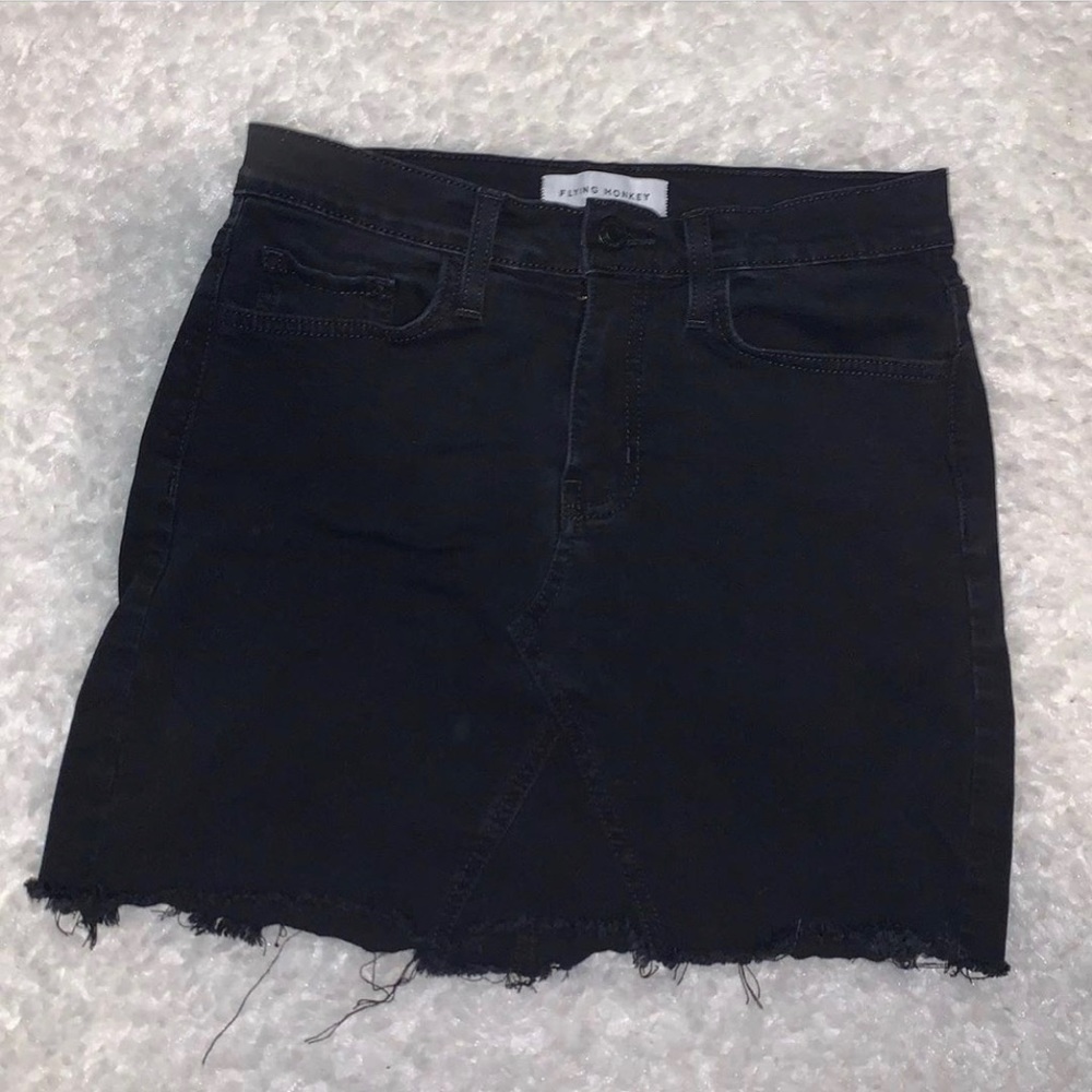 Flying Monkey black jean skirt